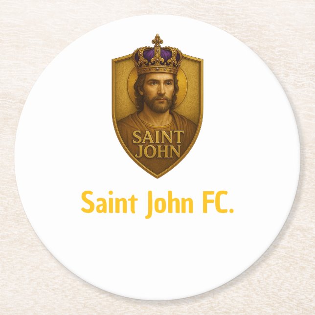 Dessous-de-verre Rond En Papier Porta-Copo Saint John FC. (Devant)