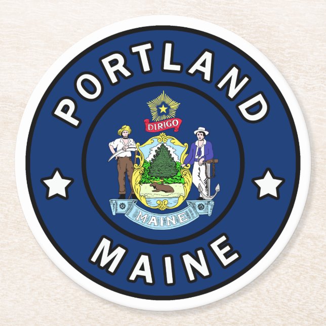 Dessous-de-verre Rond En Papier Portland Maine (Devant)