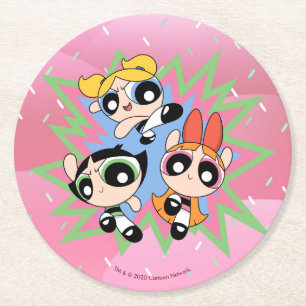 Dessous-de-verre Rond En Papier Powerpuff Girls Powfactor