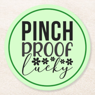 Dessous-de-verre Rond En Papier Preuve de pincement Lucky-62906