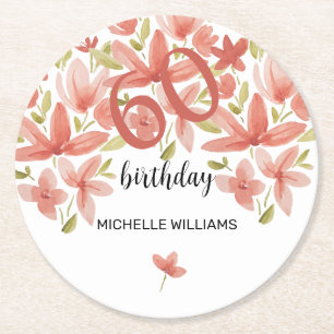 Dessous-de-verre Rond En Papier Printemps Été Jardin Vibrant Aquarelle Florale