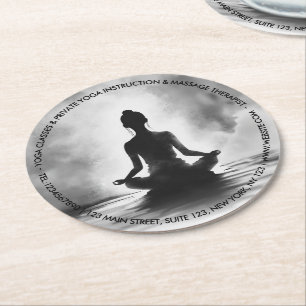 Dessous-de-verre Rond En Papier Professeur de méditation de yoga Pose du lotus Pei