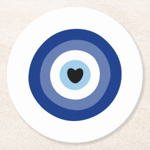 Dessous-de-verre Rond En Papier Protection contre les symboles oculaires