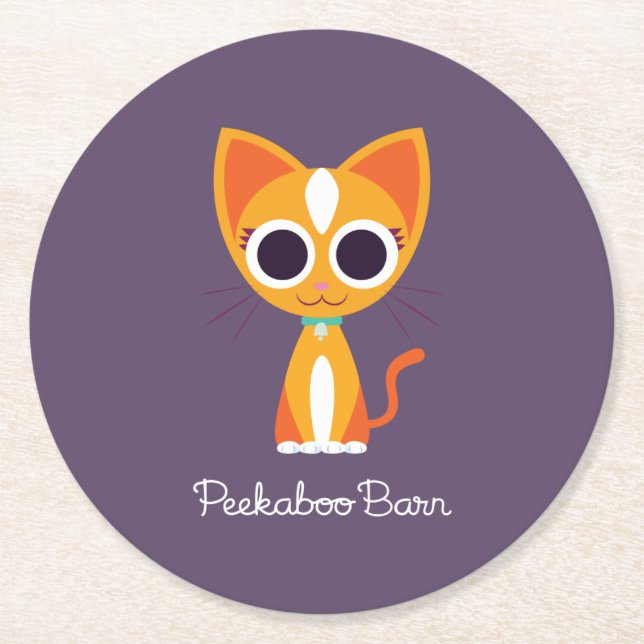 Dessous-de-verre Rond En Papier Purrl le chat (Devant)