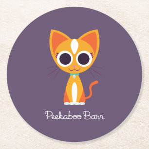 Dessous-de-verre Rond En Papier Purrl le chat
