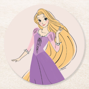 Dessous-de-verre Rond En Papier Rapunzel en mouvement