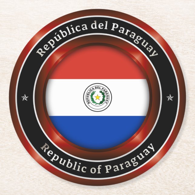Dessous-de-verre Rond En Papier République du Paraguay (Devant)