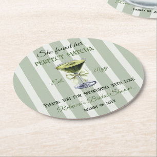 Dessous-de-verre Rond En Papier Rétro Elle a Trouvé Son Thé Mariage Parfait