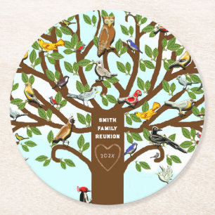 Dessous-de-verre Rond En Papier Réunion de famille personnalisée