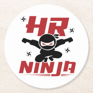 Dessous-de-verre Rond En Papier RH Ninja Ressources humaines