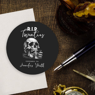 Dessous-de-verre Rond En Papier RIP Années Crâne noir 30e fête d'anniversaire
