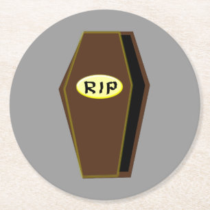 Dessous-de-verre Rond En Papier RIP Halloween café de fin Dessous de verre de papi