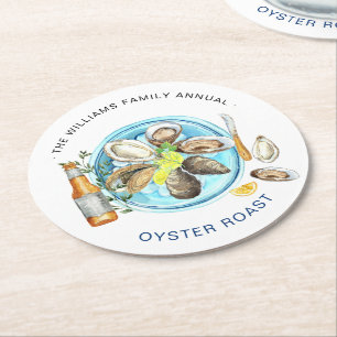 Dessous-de-verre Rond En Papier Robe d'huître d'été  Cuisine de fruits de mer
