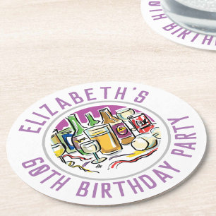 Dessous-de-verre Rond En Papier Rond de table en papier pour 60e anniversaire