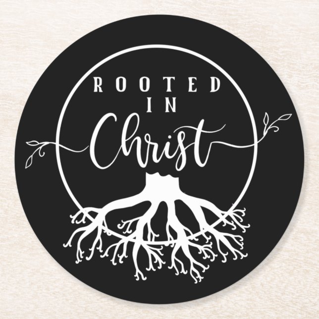 Dessous-de-verre Rond En Papier Rooted in Christ (Devant)
