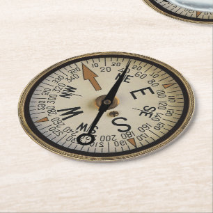 Dessous-de-verre Rond En Papier Rose Compass 1