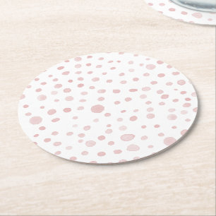 Dessous-de-verre Rond En Papier Rose Confetti Aquarelle points Dessous de verre pa
