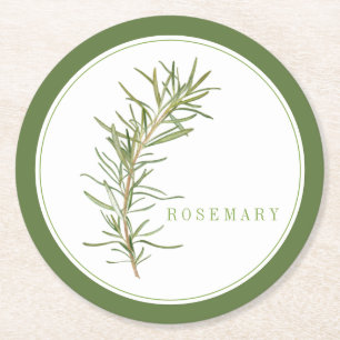Dessous-de-verre Rond En Papier ROSEMARIN FRAIS Sous-verres en papier ronds (+text