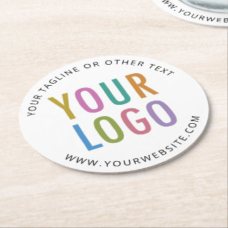 Dessous-de-verre Rond En Papier Round Pulpboard Coasters Business Logo Branded