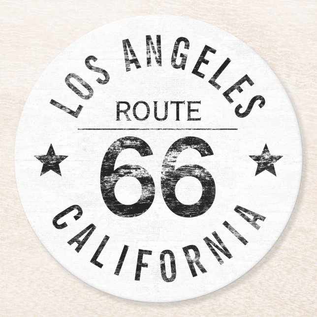 Dessous-de-verre Rond En Papier Route 66 (Devant)