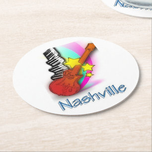 Dessous-de-verre Rond En Papier Rythme de Nashville