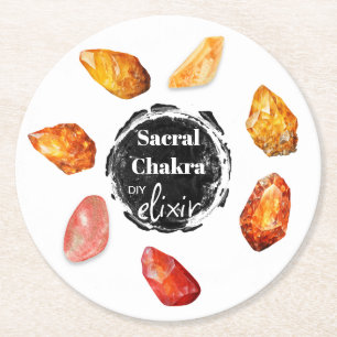 Dessous-de-verre Rond En Papier *~* Sacral Chakra Elixir AP64 Orange Emoto