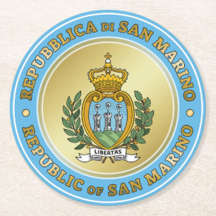 Dessous-de-verre Rond En Papier Saint-Marin Coat of Arms