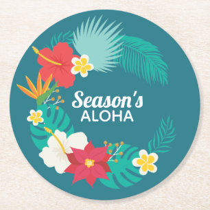 Dessous-de-verre Rond En Papier Saison Aloha Hawaiian