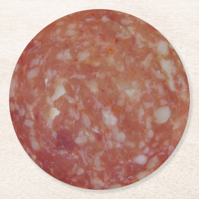 Dessous-de-verre Rond En Papier Salami (Devant)