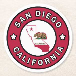 Dessous-de-verre Rond En Papier San Diego Californie