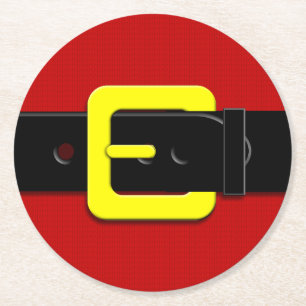 Dessous-de-verre Rond En Papier Santa Claus Belt