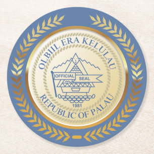 Dessous-de-verre Rond En Papier Sceau officiel Palau
