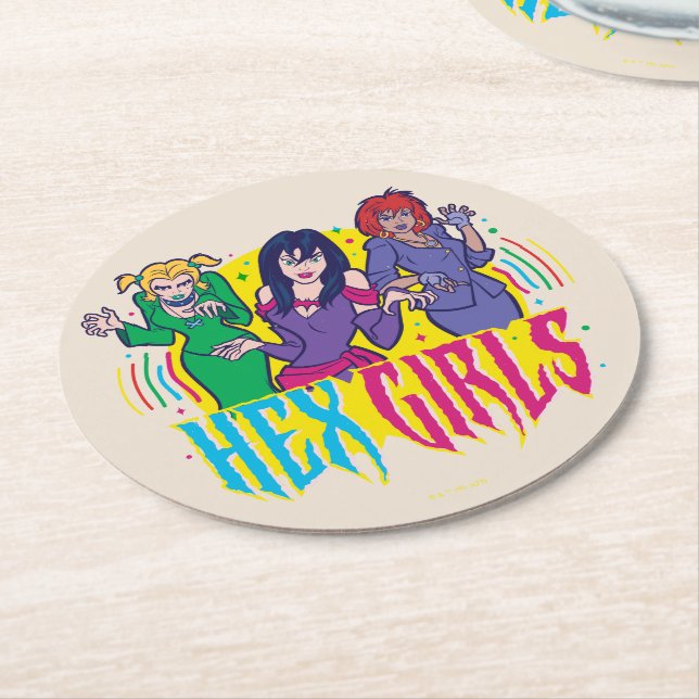 Dessous-de-verre Rond En Papier Scooby-Doo | Les Filles Hex (Incliné)