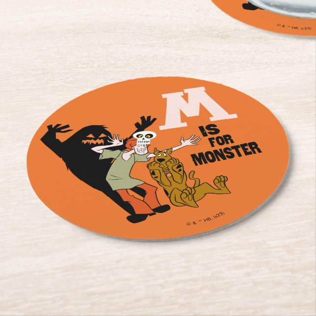 Dessous-de-verre Rond En Papier Scooby-Doo | M est pour Monster (Incliné)
