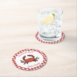 Dessous-de-verre Rond En Papier Seafood Boy Party