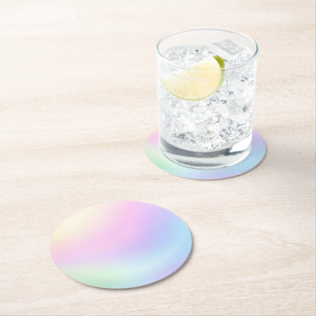 Dessous-de-verre Rond En Papier  Sensory Friendly Pastel Gradient (En situation)