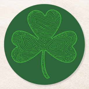 Dessous-de-verre Rond En Papier Shamrock