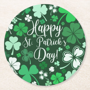 Dessous-de-verre Rond En Papier Shamrock St Patrick's