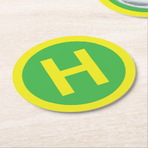Dessous-de-verre Rond En Papier Signe d'héliport