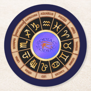 Dessous-de-verre Rond En Papier Signes zodiaques européens
