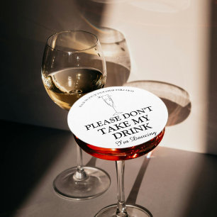 Dessous-de-verre Rond En Papier S'il vous plaît ne prenez pas mon verre je danse m