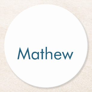 Dessous-de-verre Rond En Papier simple lettre initiale monogramme ajouter votre no