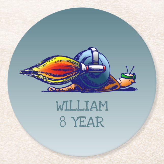 Dessous-de-verre Rond En Papier Snail de fusée (Devant)