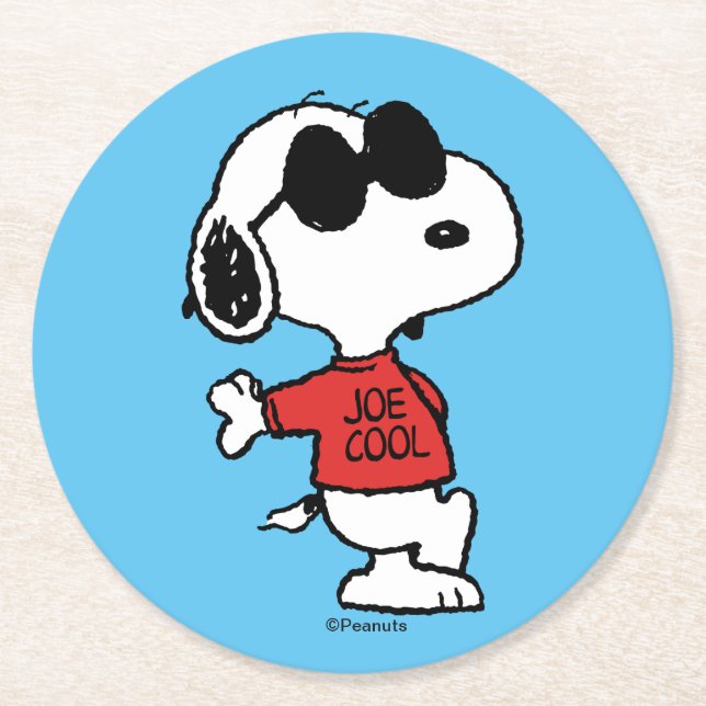 Dessous-de-verre Rond En Papier Snoopy "Joe Cool" debout (Devant)