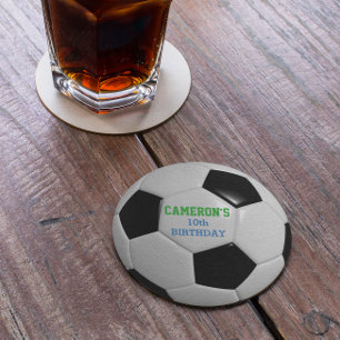 Dessous-de-verre Rond En Papier Soccer Ball Party
