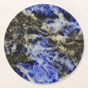 Dessous-de-verre Rond En Papier Sodalite bleue