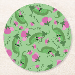Dessous-de-verre Rond En Papier Soirée d'anniversaire de Pois doux