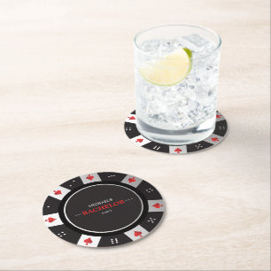 Dessous-de-verre Rond En Papier Soirée Poker Enterrement de Vie de Garçon Casino L