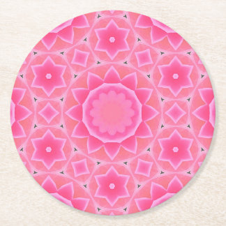 Dessous-de-verre Rond En Papier Soleil rose et étoiles bébé en mosaïque motif papi