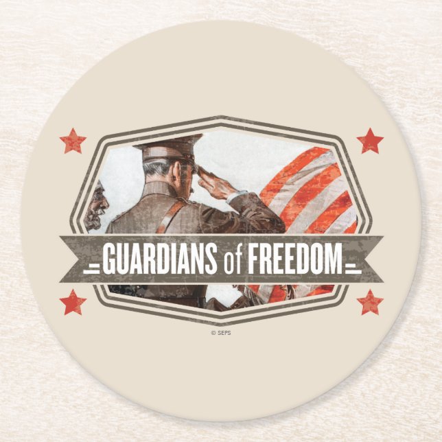 Dessous-de-verre Rond En Papier Solider-Guardian de la liberté (Devant)